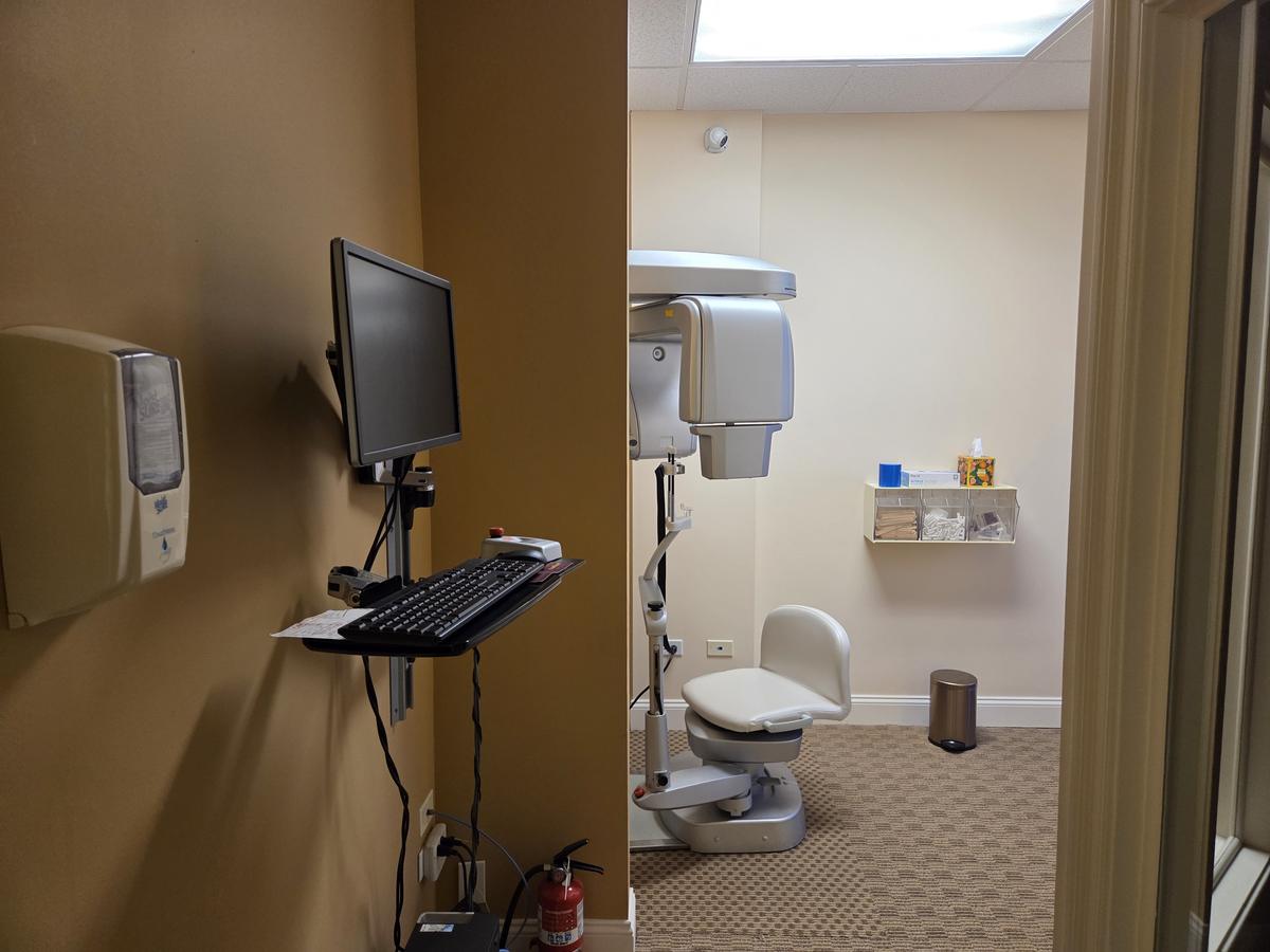 Digital panoramic X-ray machine in the imaging room at Comfort Family Dental